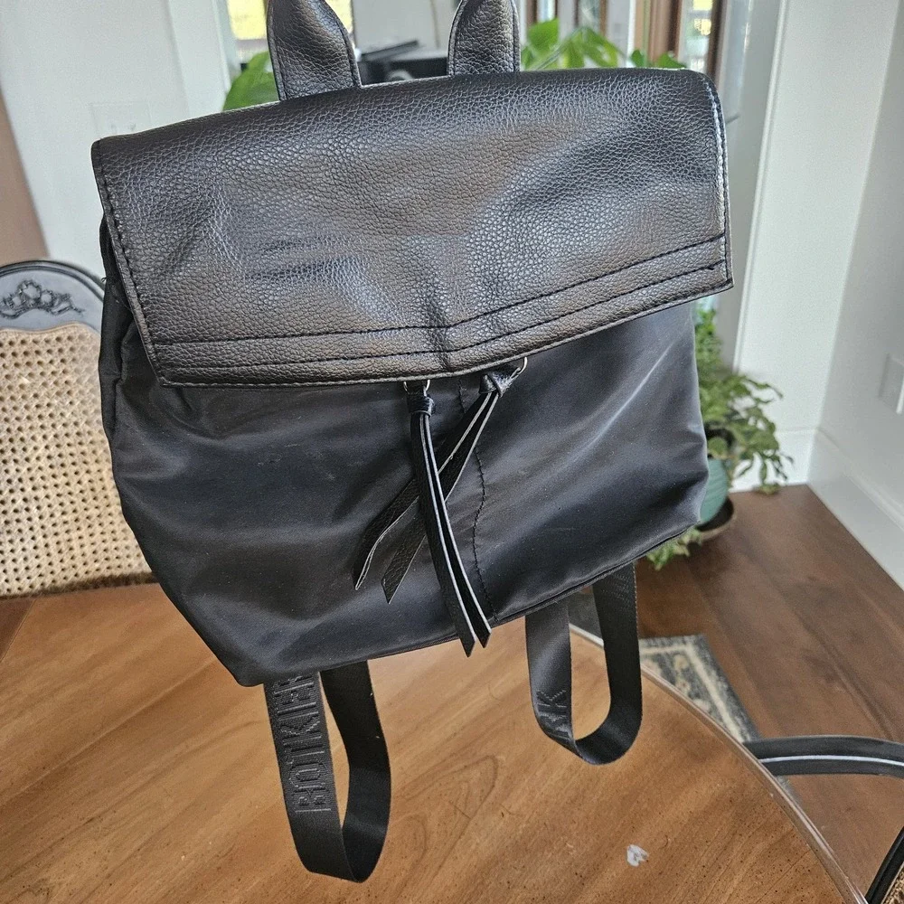 Botkier New York Trigger Black Nylon w/ Leather Trim Mini Backpack, Bag, Satchel